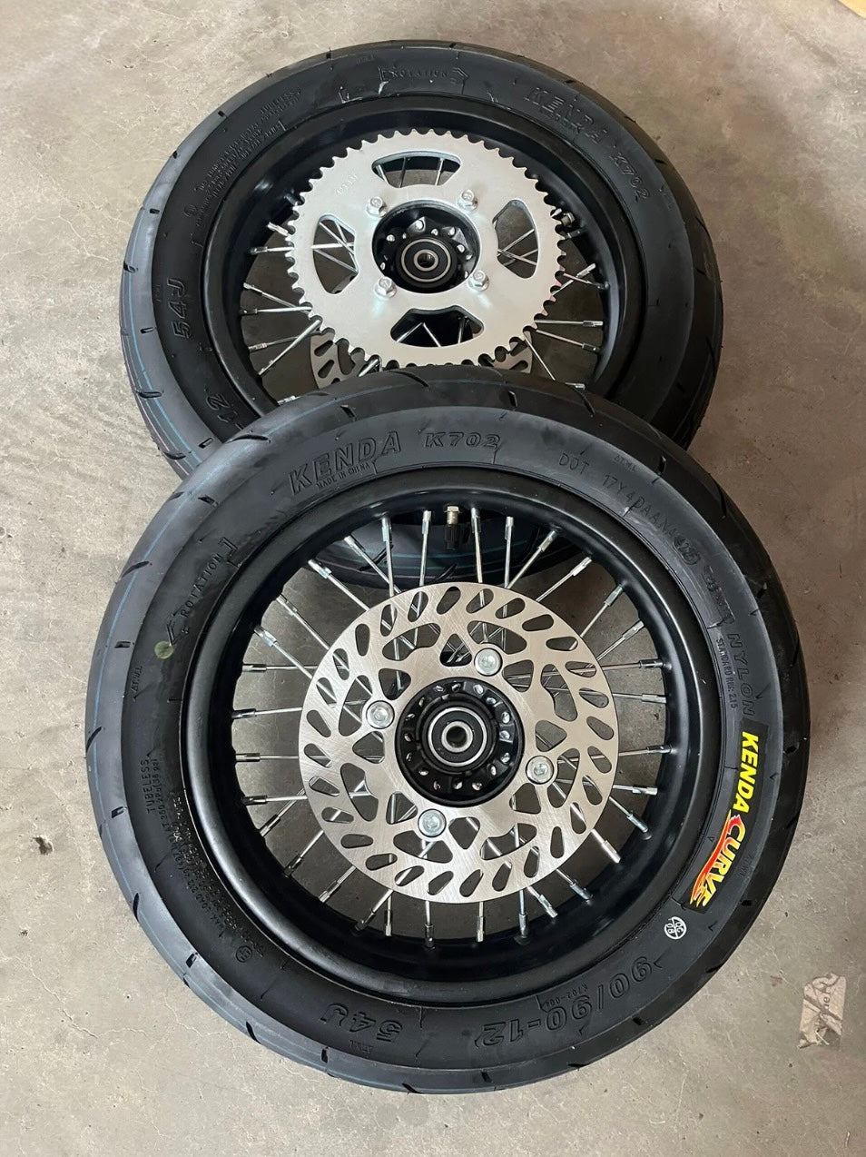 ETM RTR 12in Supermoto Wheel Set